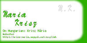 maria krisz business card
